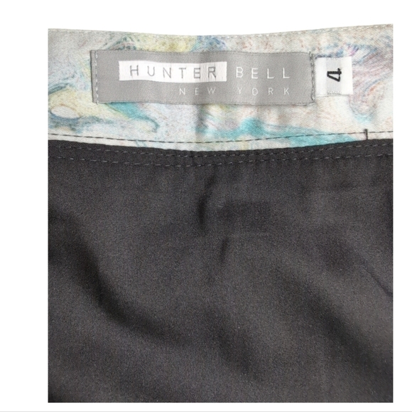 Hunter Bell Skirt Zip Up Faux Leather Trim Multicolored Size 4 - Picture 3 of 5